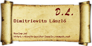 Dimitrievits László névjegykártya