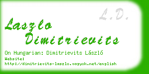 laszlo dimitrievits business card